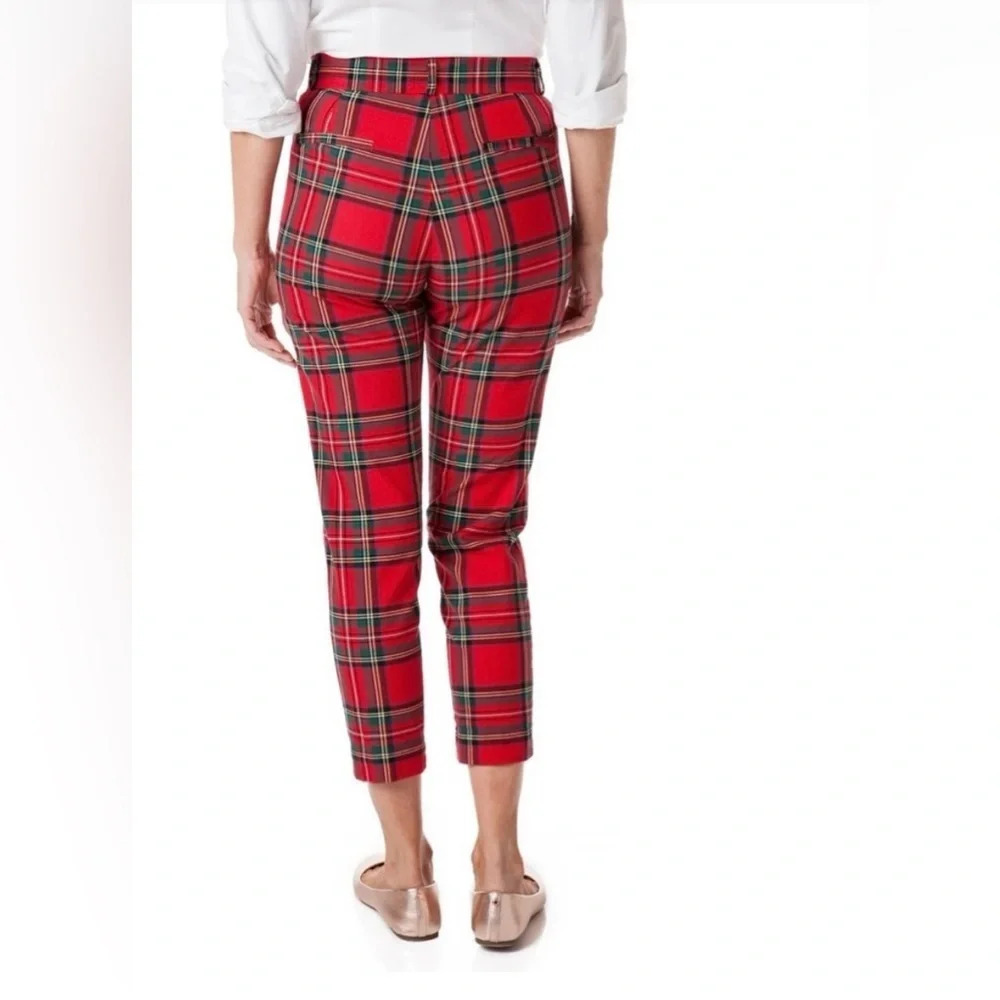 CASTAWAY NANTUCKET ISLAND Ankle Capri Stretch Twill Plaid Pants - Picture 2 of 11
